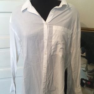 White flowy button up